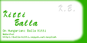 kitti balla business card